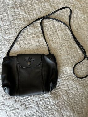 Longchamp Black Leather Small Crossbody Shoulder Bag perfect condition!